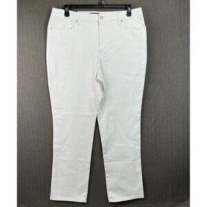 Gloria Vanderbilt Amanda 2.0 Womens Size 16 Average White Slim Leg Denim Jeans